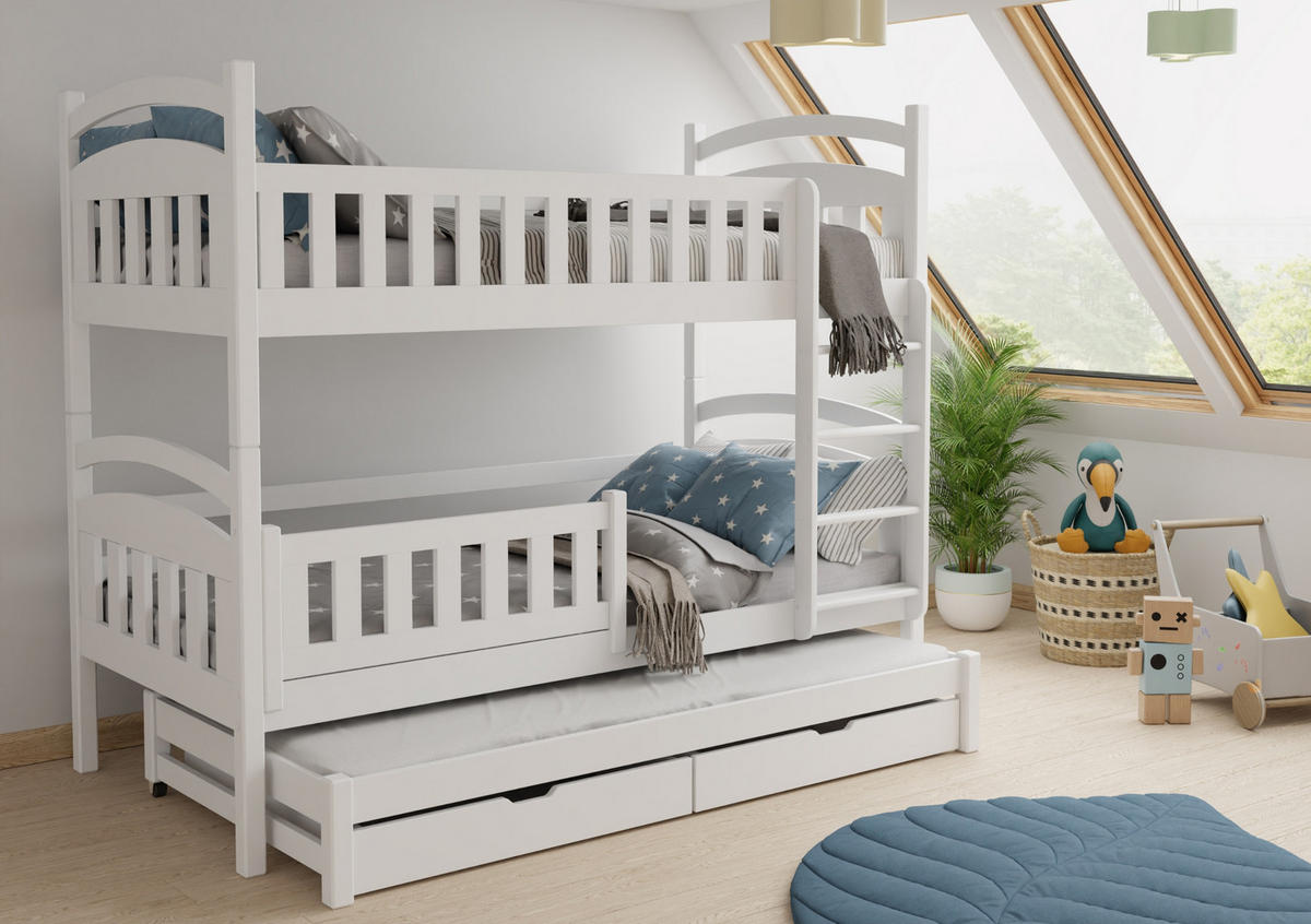 ETAGENBETT MIA Weiß 90/200 - Weiß, Holz - Deine Möbel 24