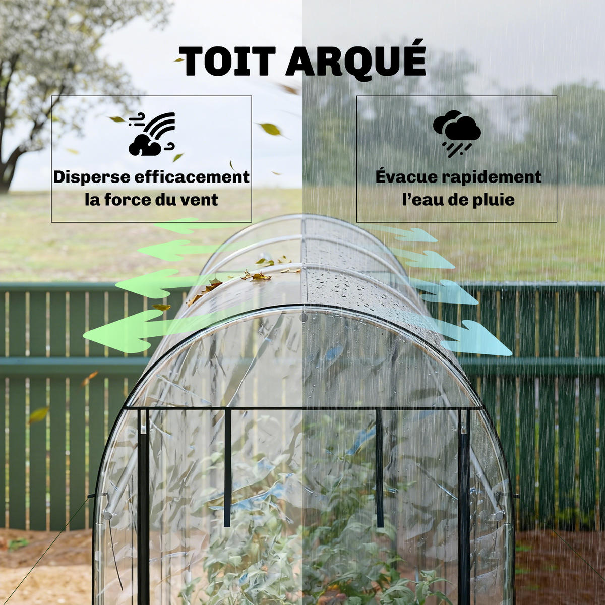 GEWÄCHSHAUS DE-12066 8 Rolltüren Transparent - Transparent, Metall (100/197/295cm) - ComfortXL