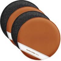 SITZKISSEN zum Wenden Filz und Kunstleder 4er Set - Dunkelgrau, Textil (40/40/2cm) - Miqio Design