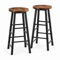 BARHOCKER Set von 2 mit Fußstütze - Schwarz, Metall (30/71/30cm) - MIVRAY