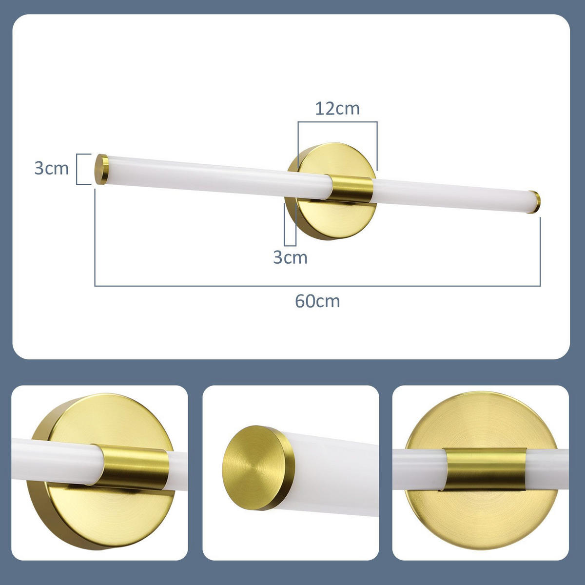 SPIEGELLEUCHTE Allen II 60/12/6.6cm - Goldfarben, Metall (60/12/6.6cm) - Nettlife