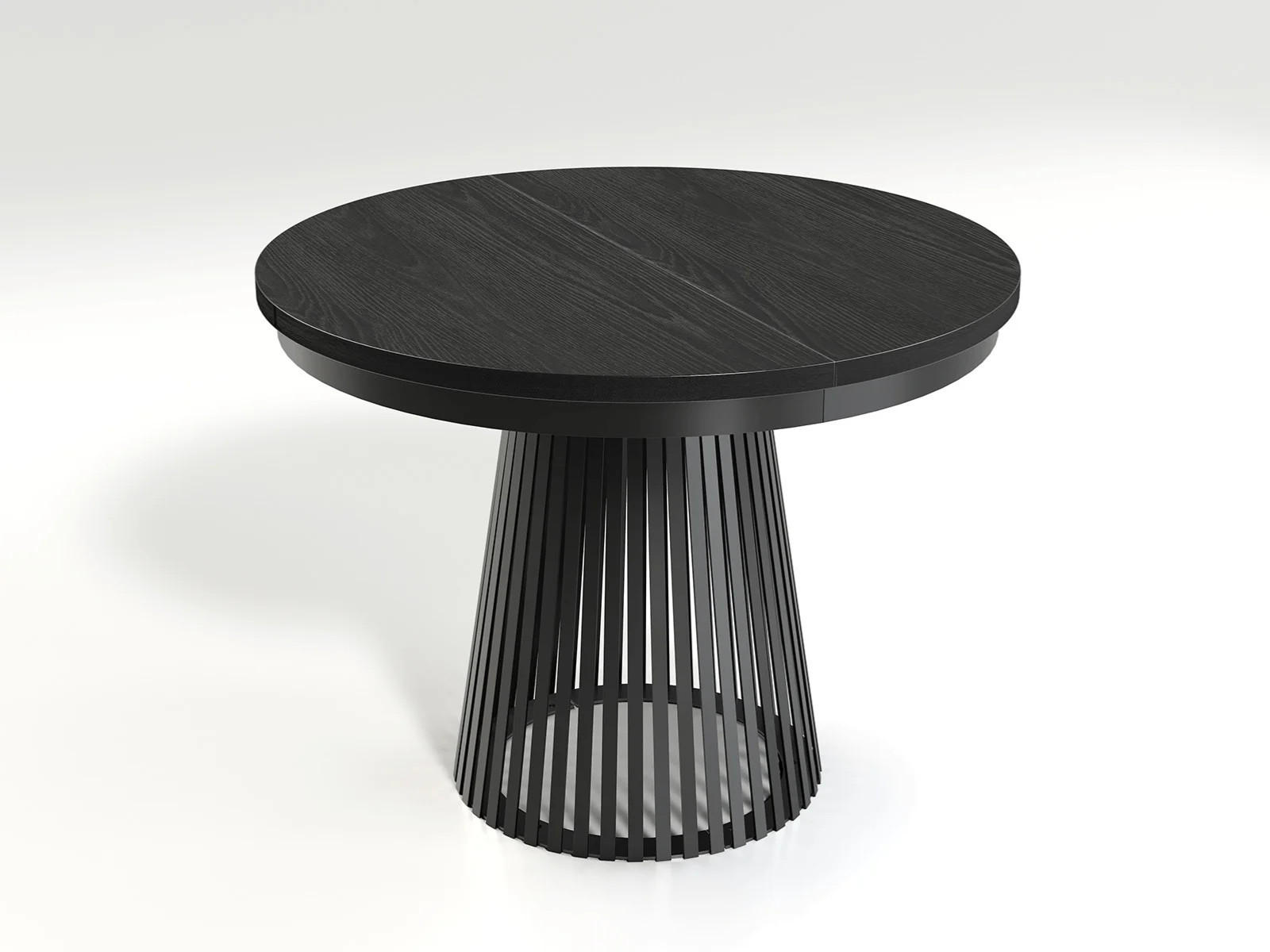 ESSTISCH Garda rund ausziehbar 100-180 cm Schwarz Paintflow/Schwarz - Schwarz, Holzwerkstoff (100/100/75cm)