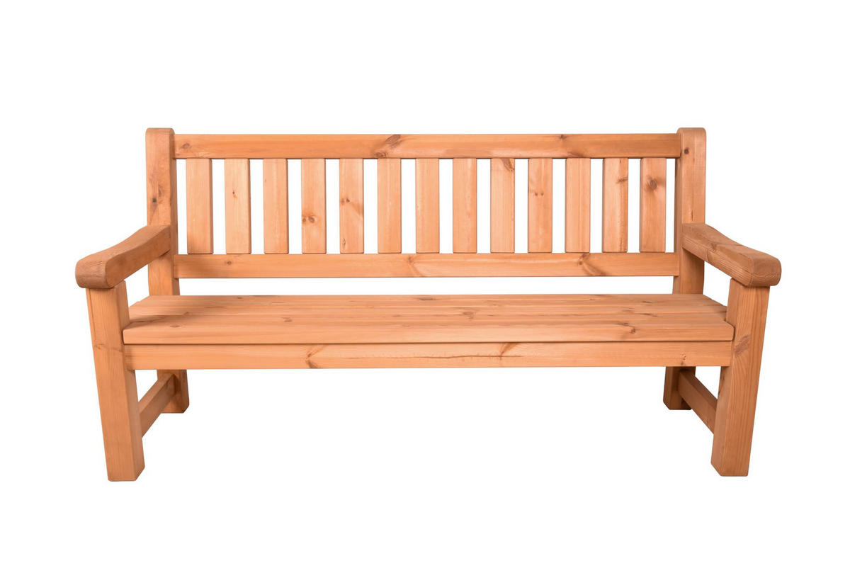 GARTENBANK Tobias 3-Sitzer Terrassenbank - Kieferfarben, Holz (184/96/69.5cm) - DELUKE