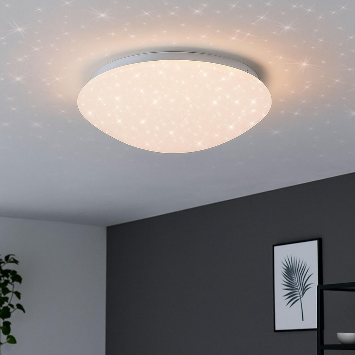 LED DECKENLEUCHTE Sterneneffekt Weiß - Weiß, Metall (38.5/38.5/10cm) - Briloner
