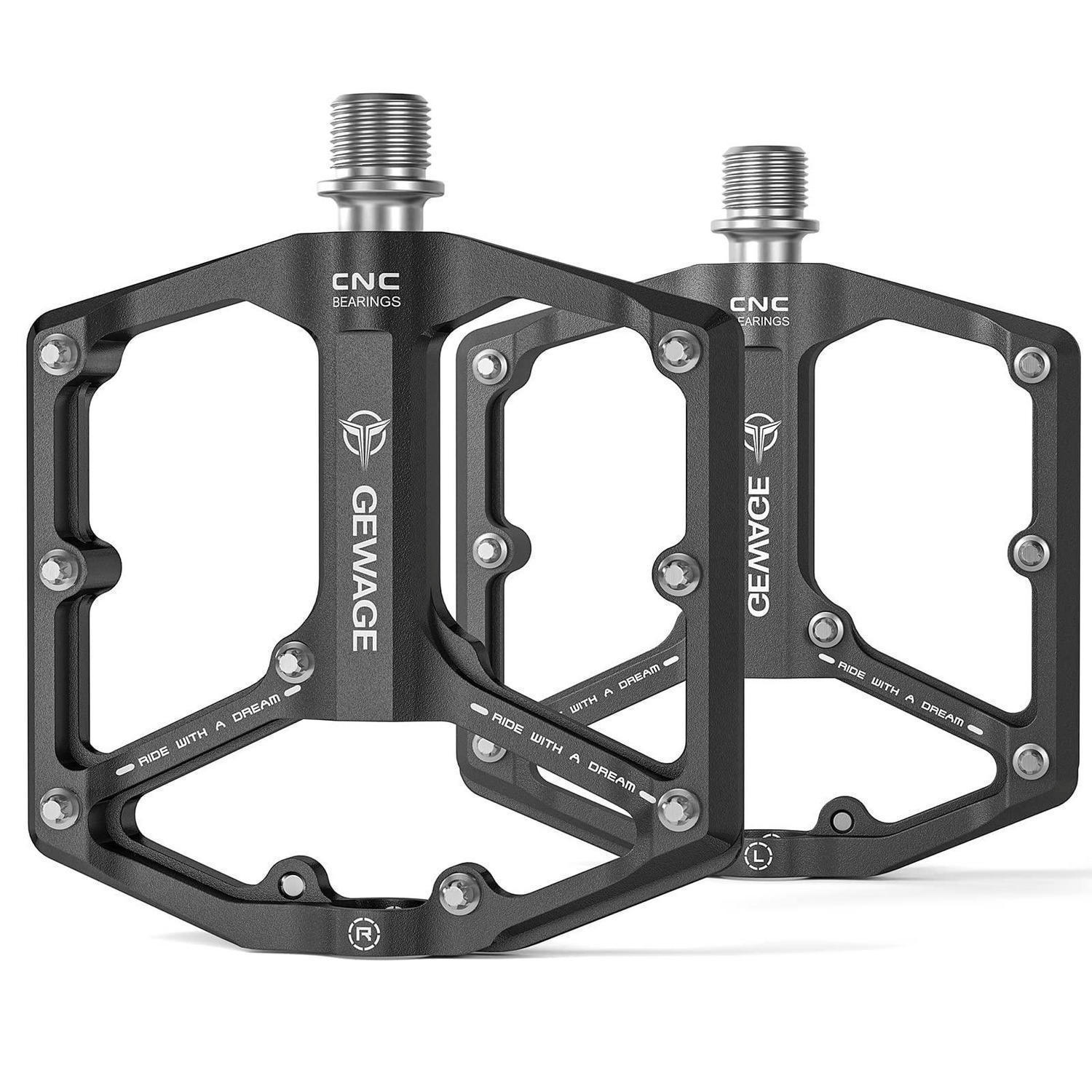 FAHRRADPEDALE Rennrad/Mountainbike Aluminium Schwarz - Schwarz, Metall (10/1.5/10.4cm)