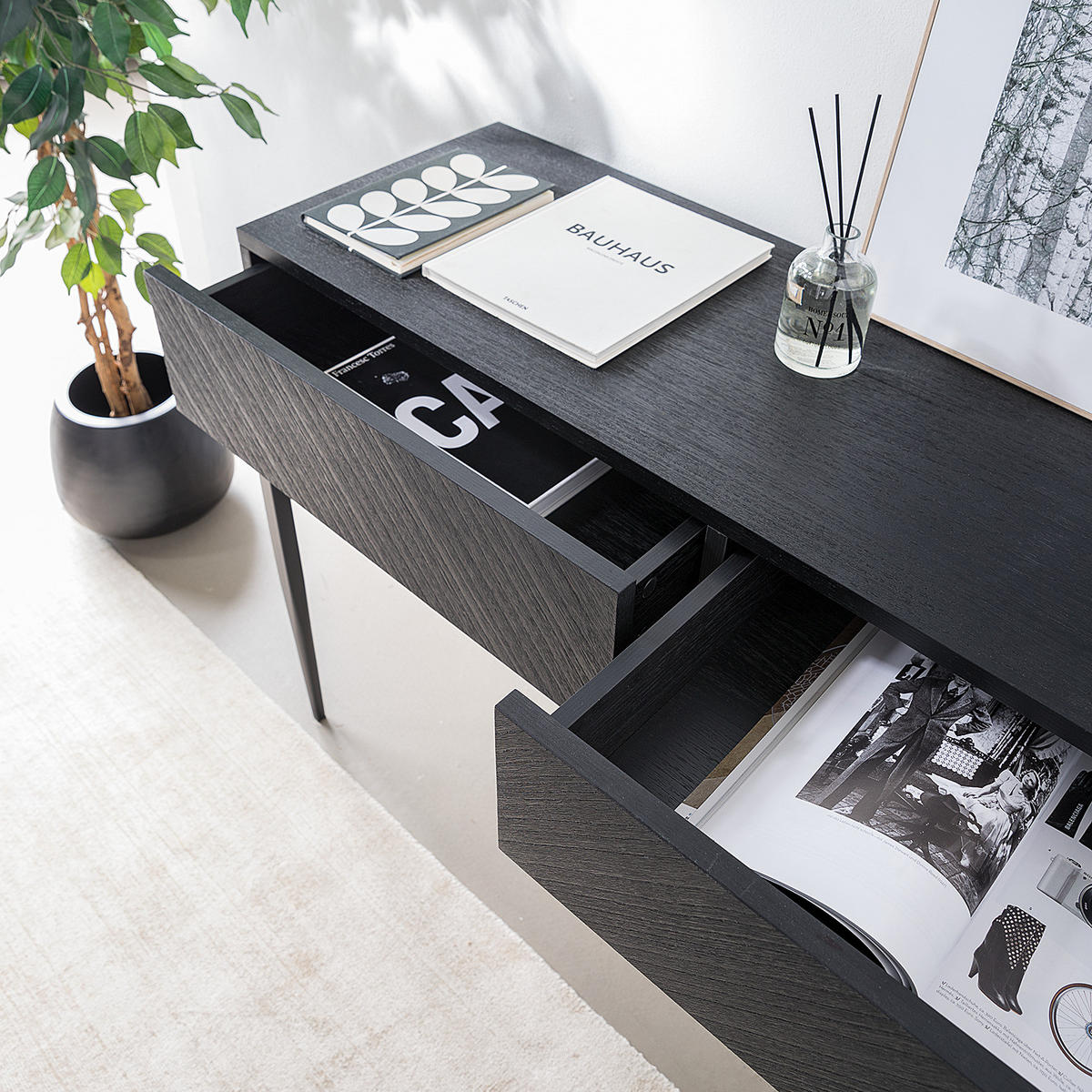 KONSOLENTISCH - Schwarz, Holzwerkstoff (40/120/80cm) - home24