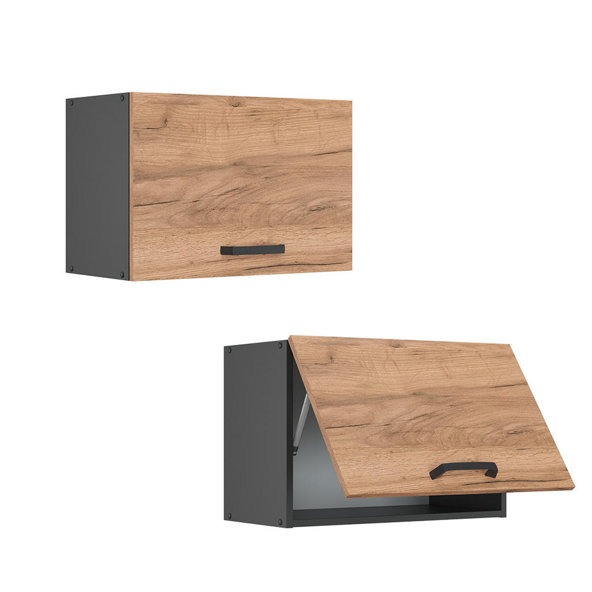 HÄNGESCHRANK R-Line Goldkraft Eiche 60 cm Flach - Anthrazit/Eiche Wotan, Holzwerkstoff (60/40/31cm) - Vicco