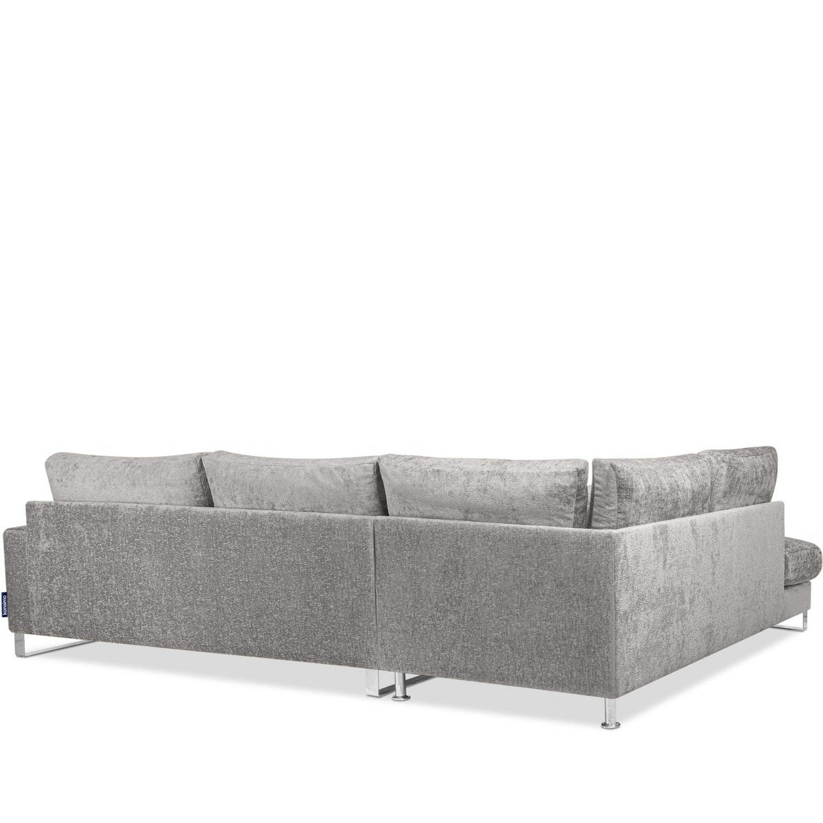 ECKSOFA LINKS BRENTIS Chenille-Stoff, Hellgrau - Hellgrau, Textil (314/224cm) - KONSIMO®