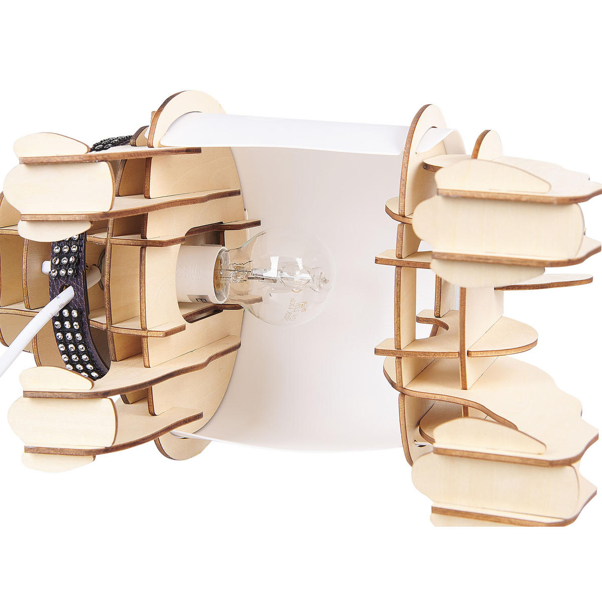 TISCHLAMPE Douce 14/32/22 cm - Hellbraun, Holzwerkstoff (14/32/22cm) - Beliani