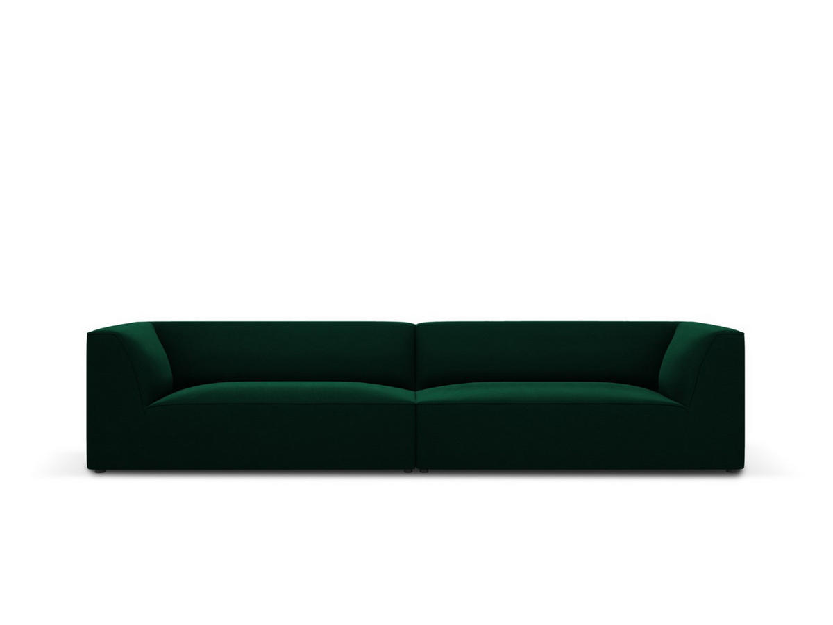 SOFA Ruby aus Samt flaschengrün 4 Sitzplätze - Dunkelgrün, Textil (93/69/302cm) - Micadoni
