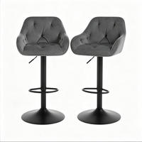 BARHOCKER 2er-Set höhenverstellbar und drehbar in Dunkelgrau - Dunkelgrau, Metall (37/108.5/37.5cm) - MIVRAY