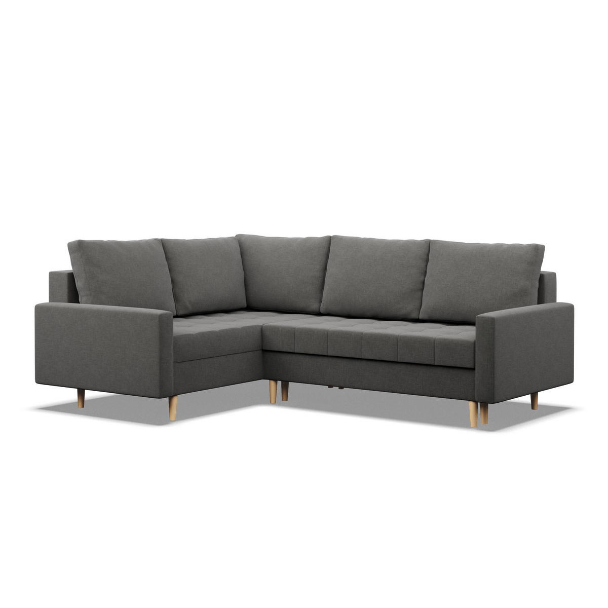 ECKSOFA LINKS MIT SCHLAFFUNKTION ELMA, Dunkelgrau - Dunkelgrau, Textil (223/172cm) - Mebligo