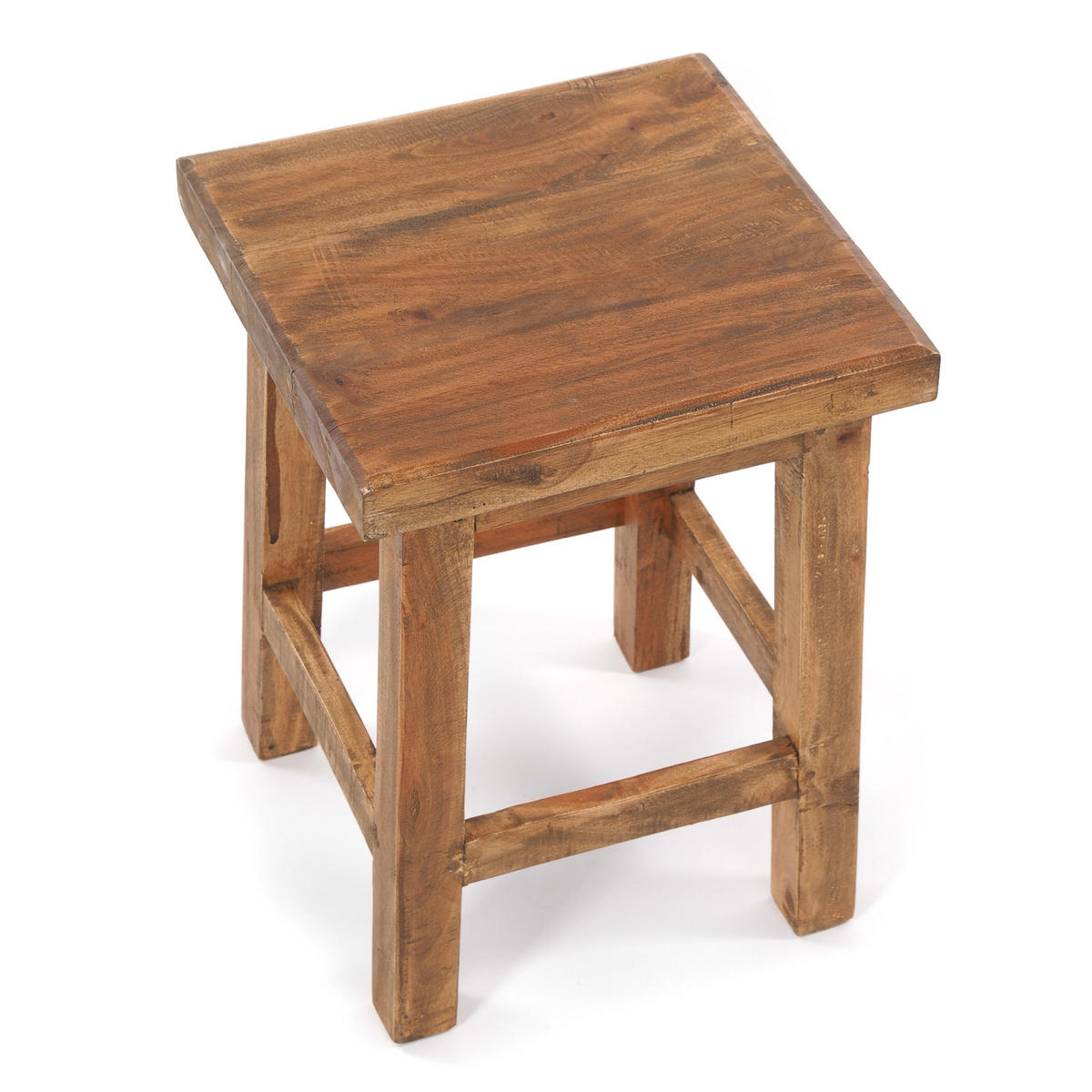 HOCKER Massiv 48 Mahagoni Holz naturfarben - Naturfarben, Holz (35/48/35cm) - DESIGN DELIGHTS