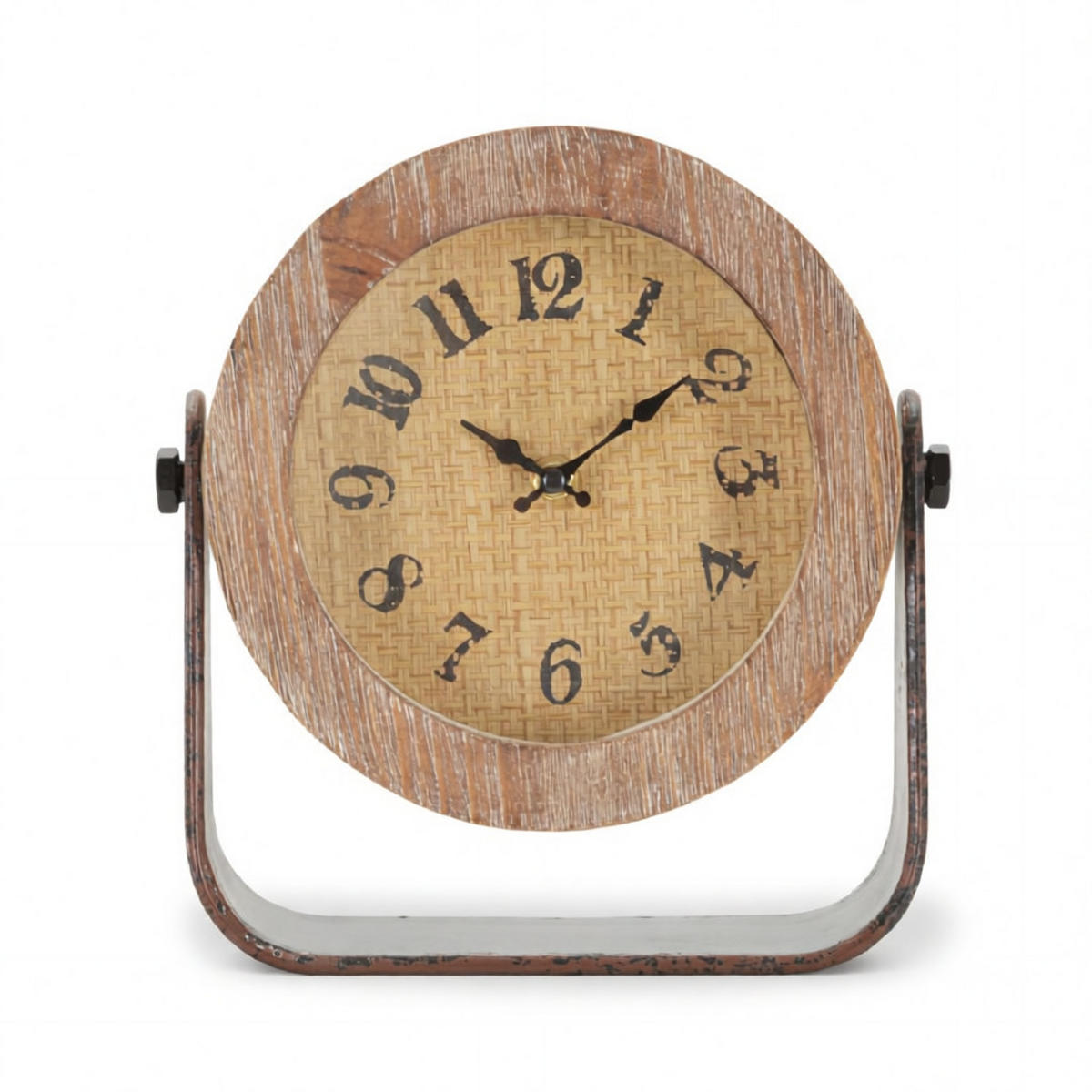 WANDUHR, braun, Eisen und Holz, 23,5 x 7 x 24 cm, rund - Braun, Holz/Metall (23.5/24/7cm) - Mauro Ferretti