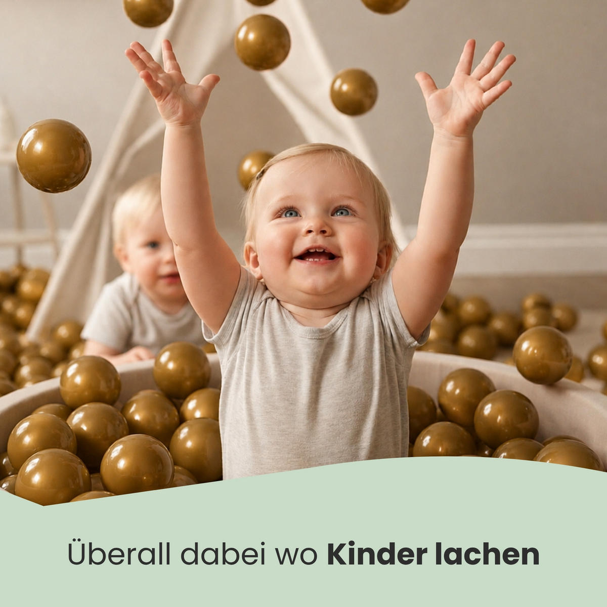 BÄLLEBAD-BÄLLE 50 Stück, Goldfarben, 5.5 cm - Goldfarben, Kunststoff (5.5/5.5/5.5cm) - Littletom