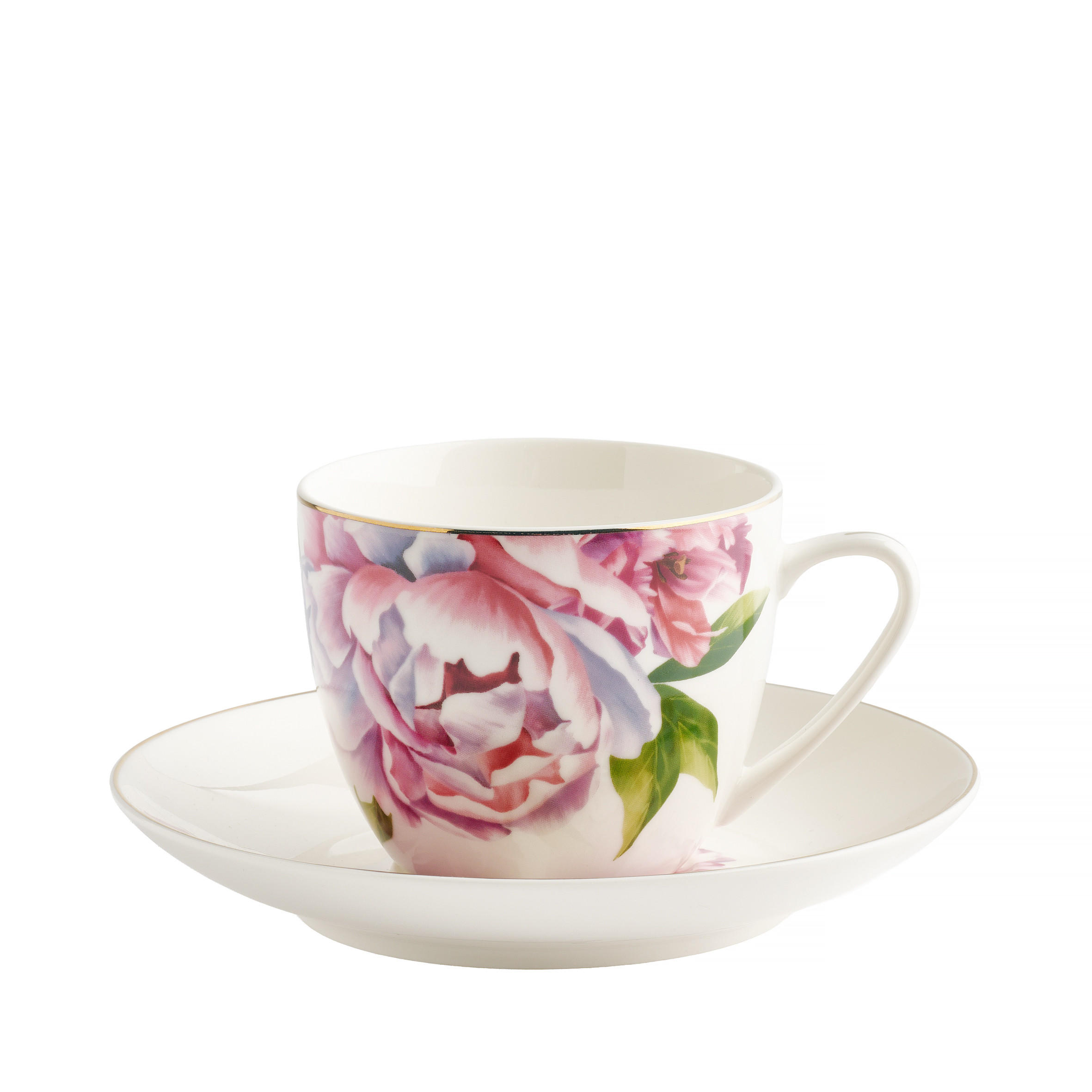 TASSE MIT UNTERTASSE Aurelis - Multicolor, Keramik (0.19L) - home&you