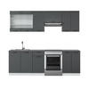 KÜCHENZEILE Fame-Line Anthrazit Landhaus/Weiß 240 cm ohne AP - Dunkelgrau/Weiß, Holzwerkstoff (240/81.6/46cm) - Vicco