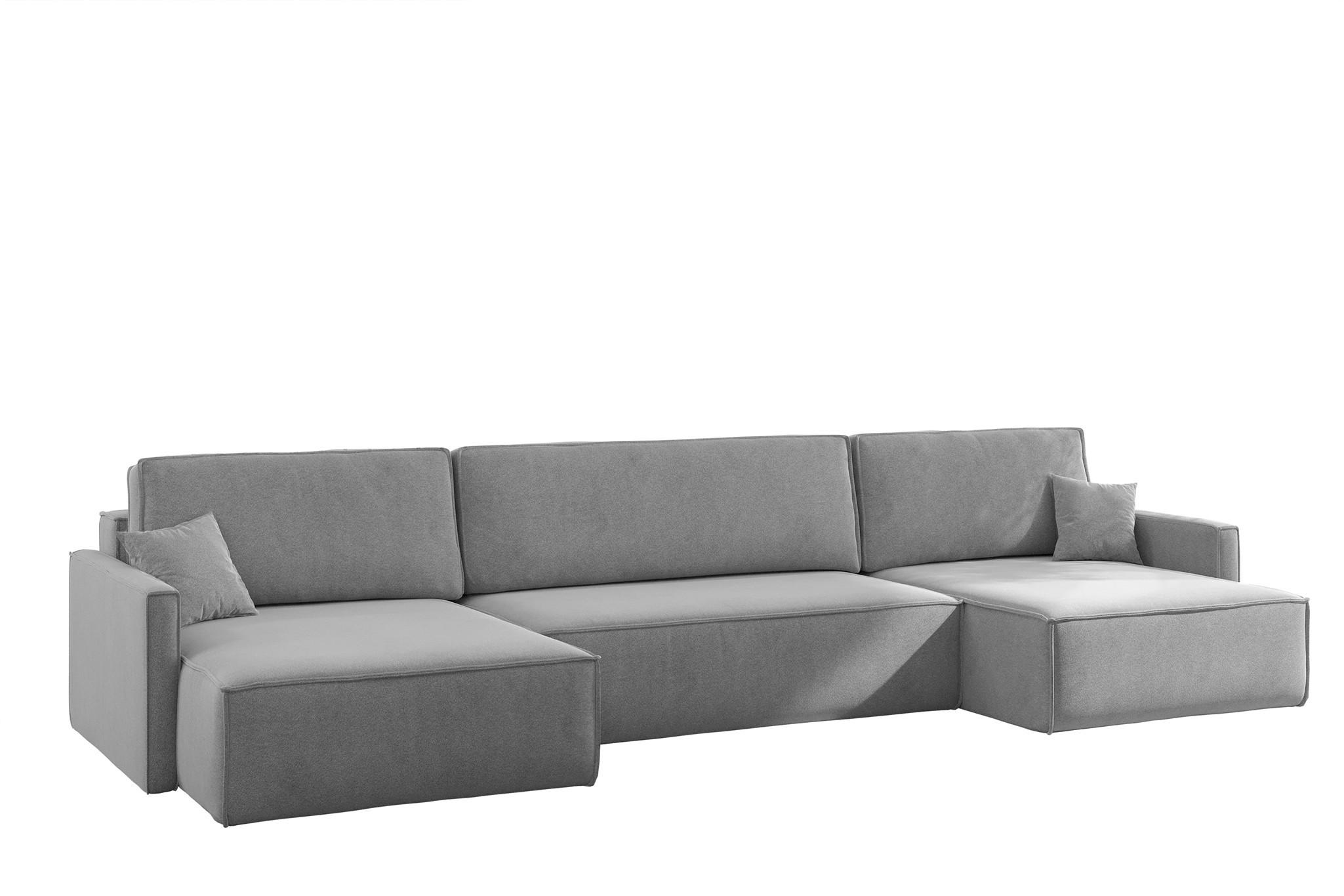 WOHNLANDSCHAFT Louis Salvador - Grau, Holzwerkstoff/Textil (348/83/142cm) - Fun Möbel