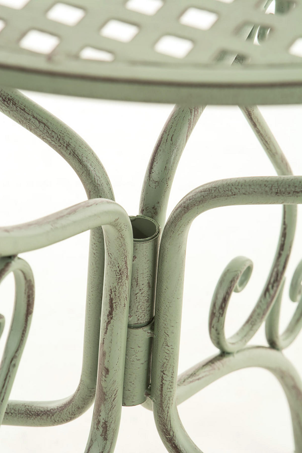 GARTENBEISTELLTISCH rund Ø70 cm Metall antik-grün - Grün, Metall (70/70/74cm) - CLP