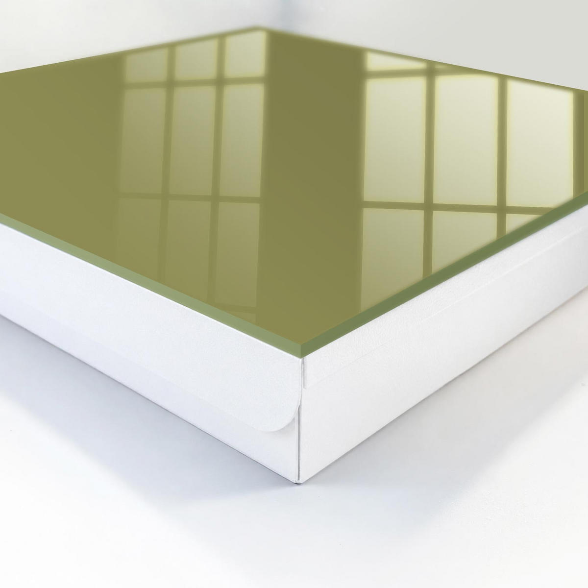 SCHLÜSSELBOX Weiß 30x30 cm – Türöffnung nach rechts - Grünes Gras - Gelb, Metall (30/30/5cm) - TULUP