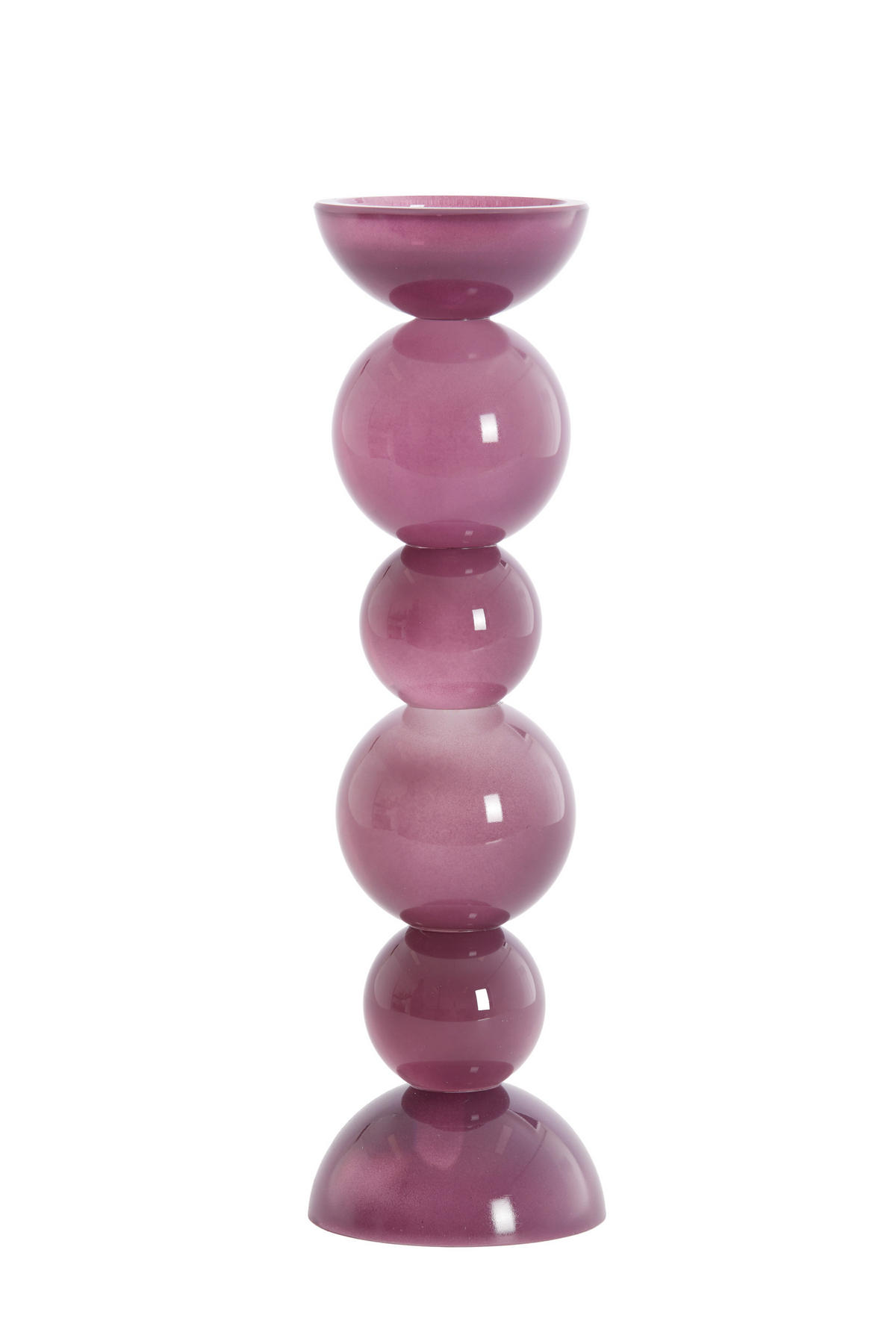 KERZENSTÄNDER Itinga - Violett - 9.5/9.5/34 cm - Violett, Glas (9.5/34/9.5cm) - Light & Living