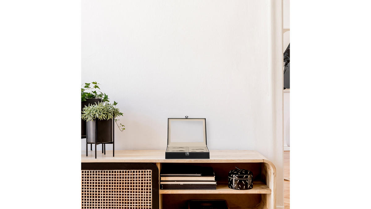 BRILLENBOX - Multicolor, Glas/Holzwerkstoff (33.5/8.5/24.5cm) - Relaxdays