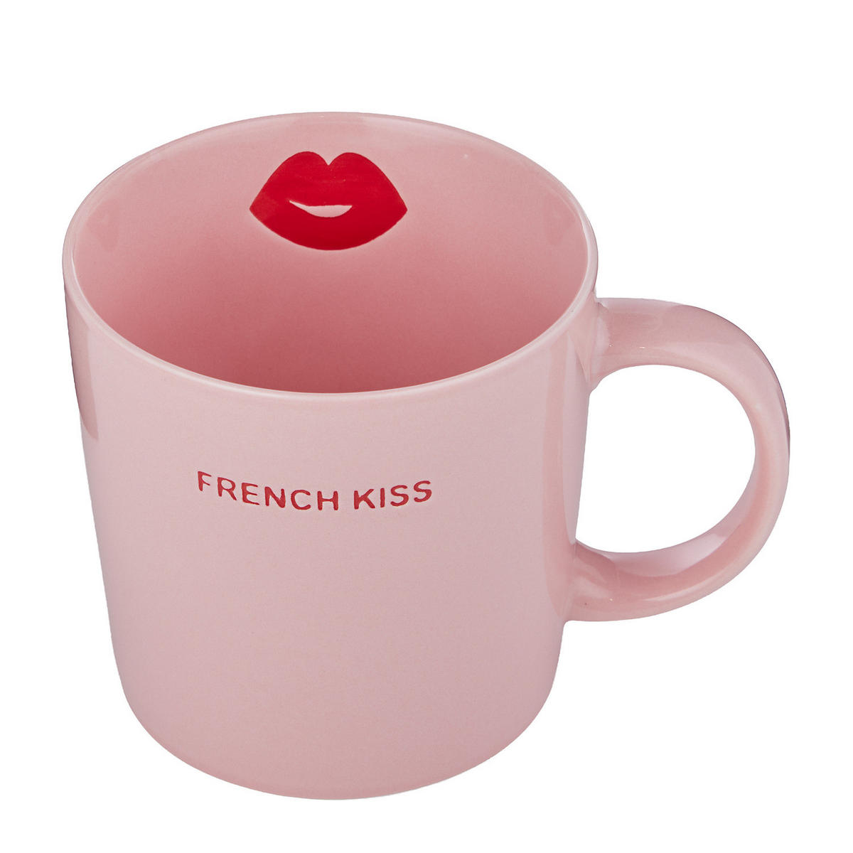 TASSE (6er-Set) Good Vibes French Kiss - Rosa, Keramik (0.4L) - Butlers