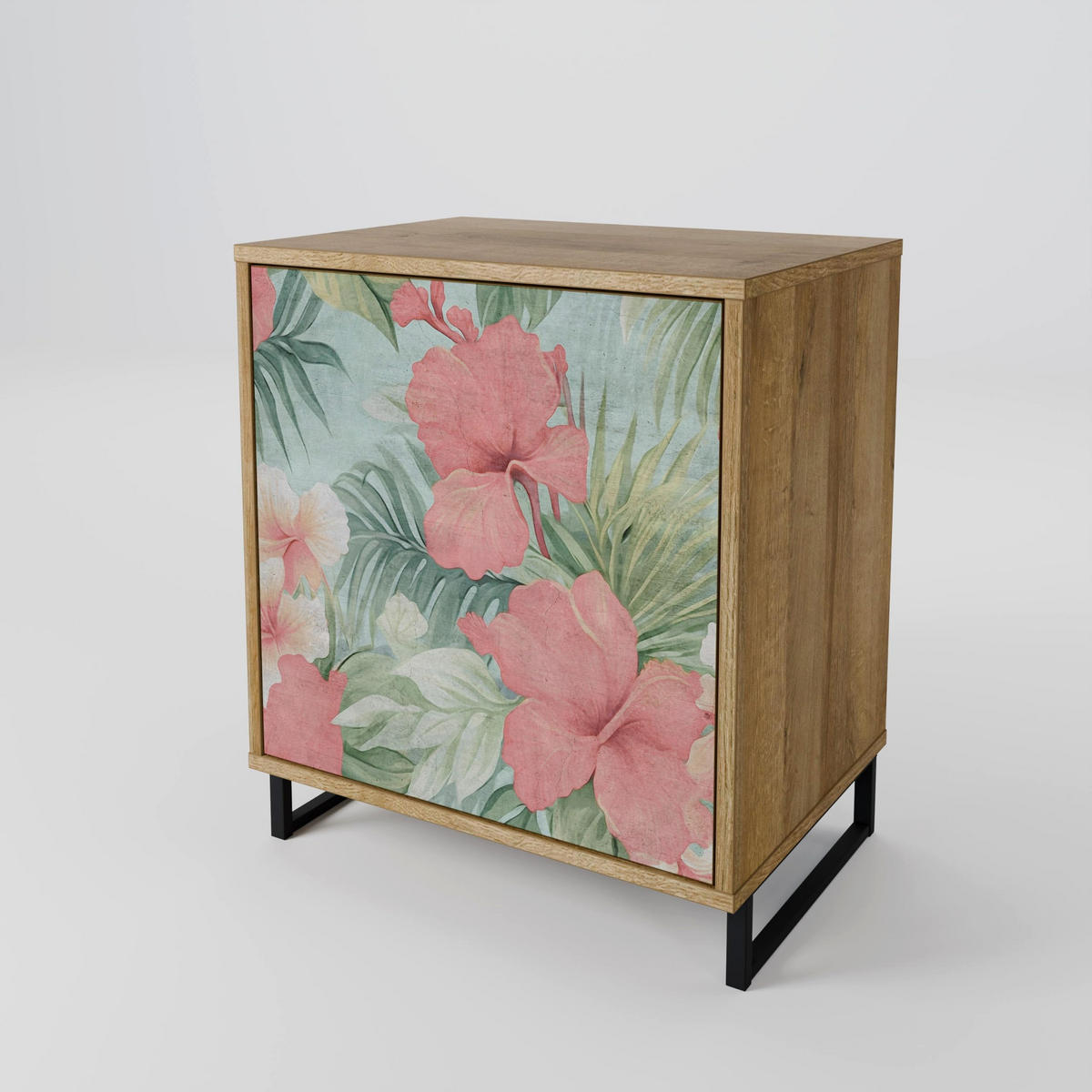 SIDEBOARD HAWAIIAN SPIRIT, Eichefarben, 57,5x42x57,5 cm, Ohne Füße - Eichefarben/Multicolor, Holzwerkstoff (57.5/57.5/42cm) - SpaceRebels