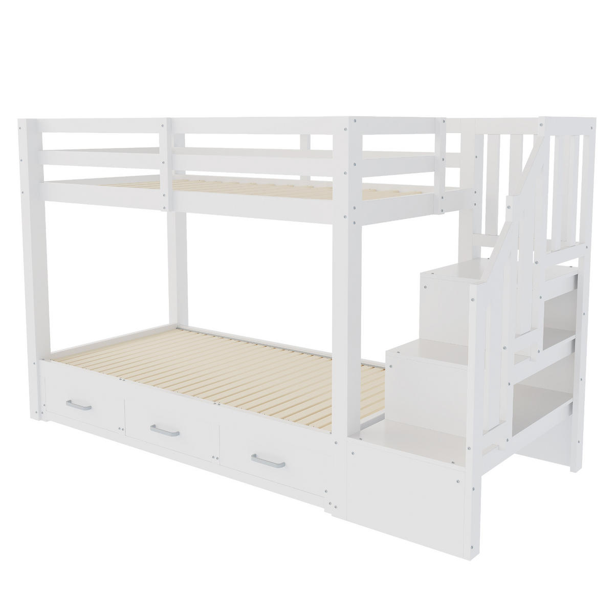 ETAGENBETT Jugend Weiß - Weiß, Holz (90/200cm) - ComfortXL