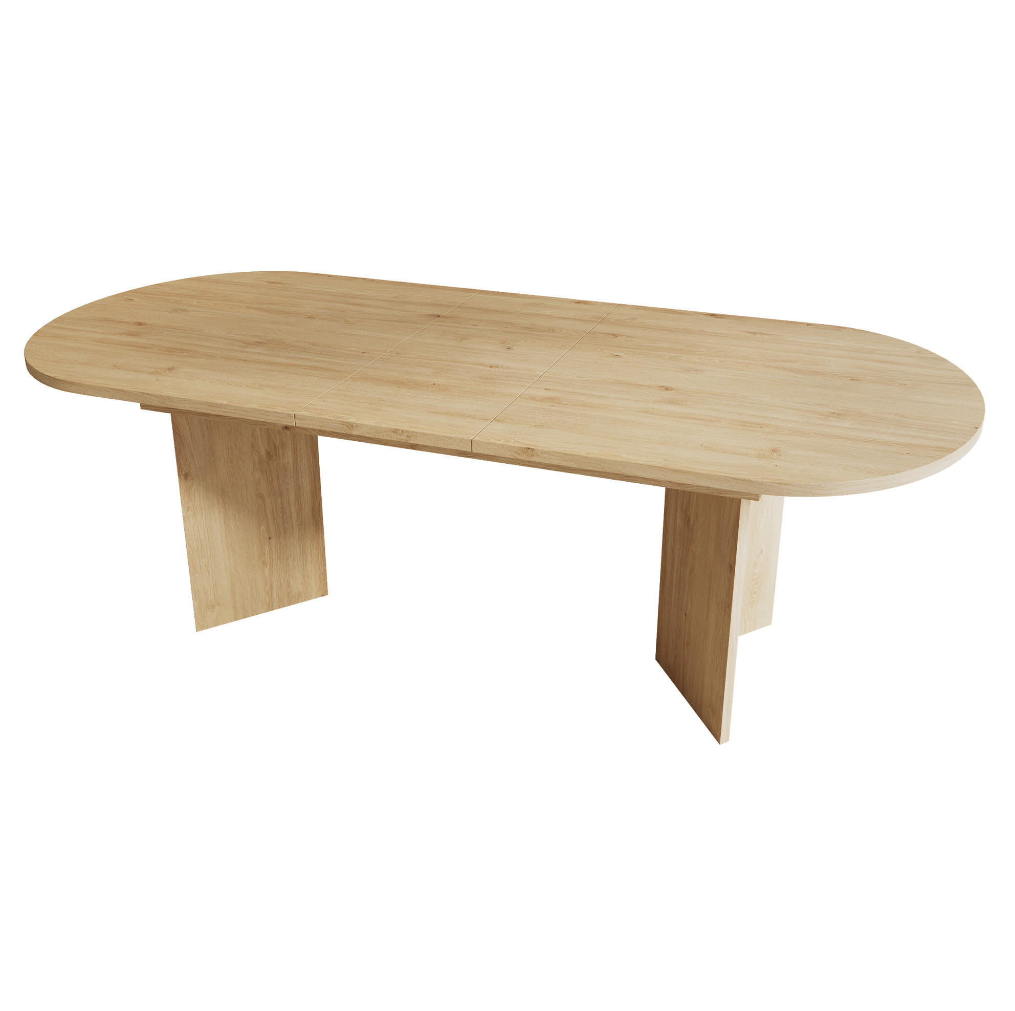 OKWISH JÍDELNÍ stůl 160/200/90 cm dubová barva z MDF rozkládací se zaoblenými rohy