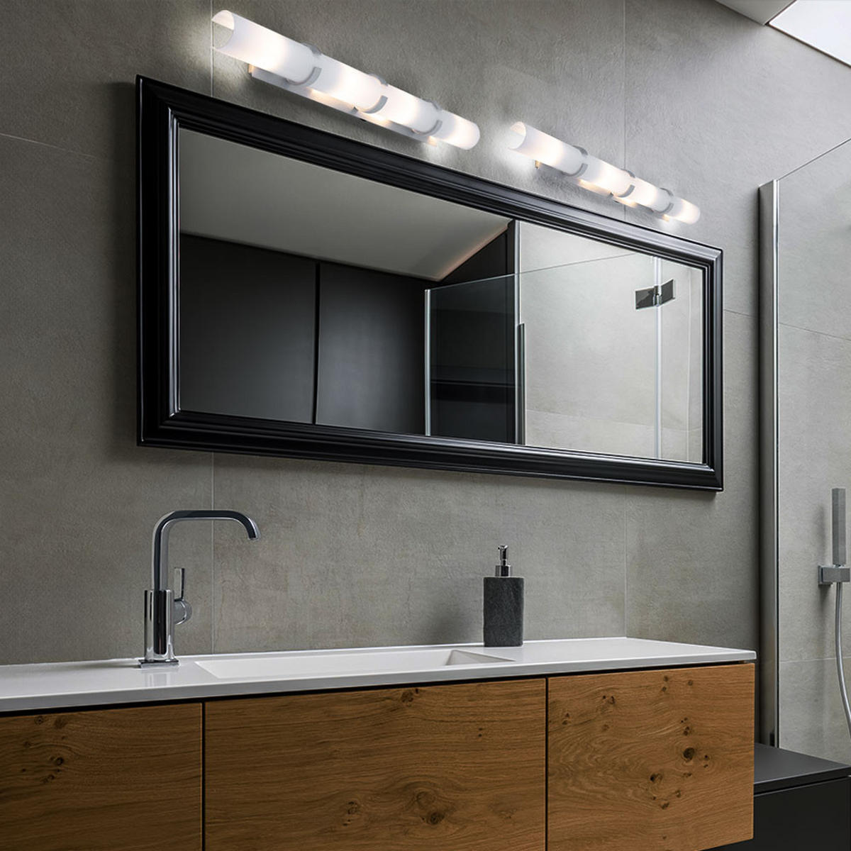 WANDLEUCHTE Metall Chrom Weiß 2er Set - Weiß, Glas (9/11/85cm) - Globo Lighting