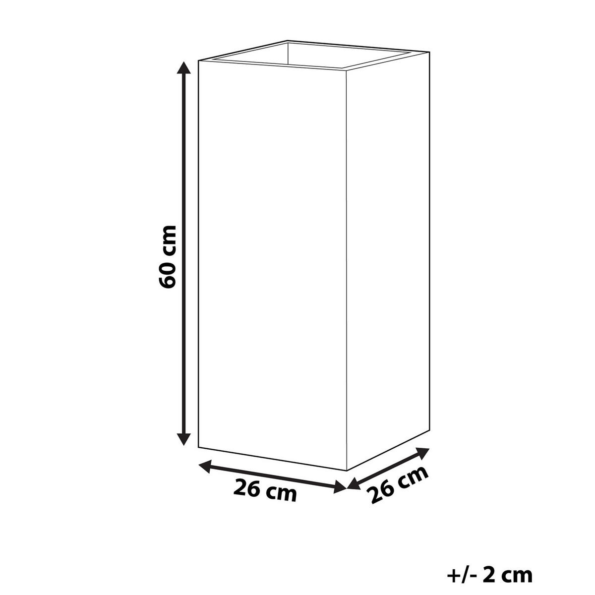 BLUMENTOPF schwarz quadratisch 26/26/60 cm Dion - Schwarz, Naturmaterialen (60cm) - Beliani