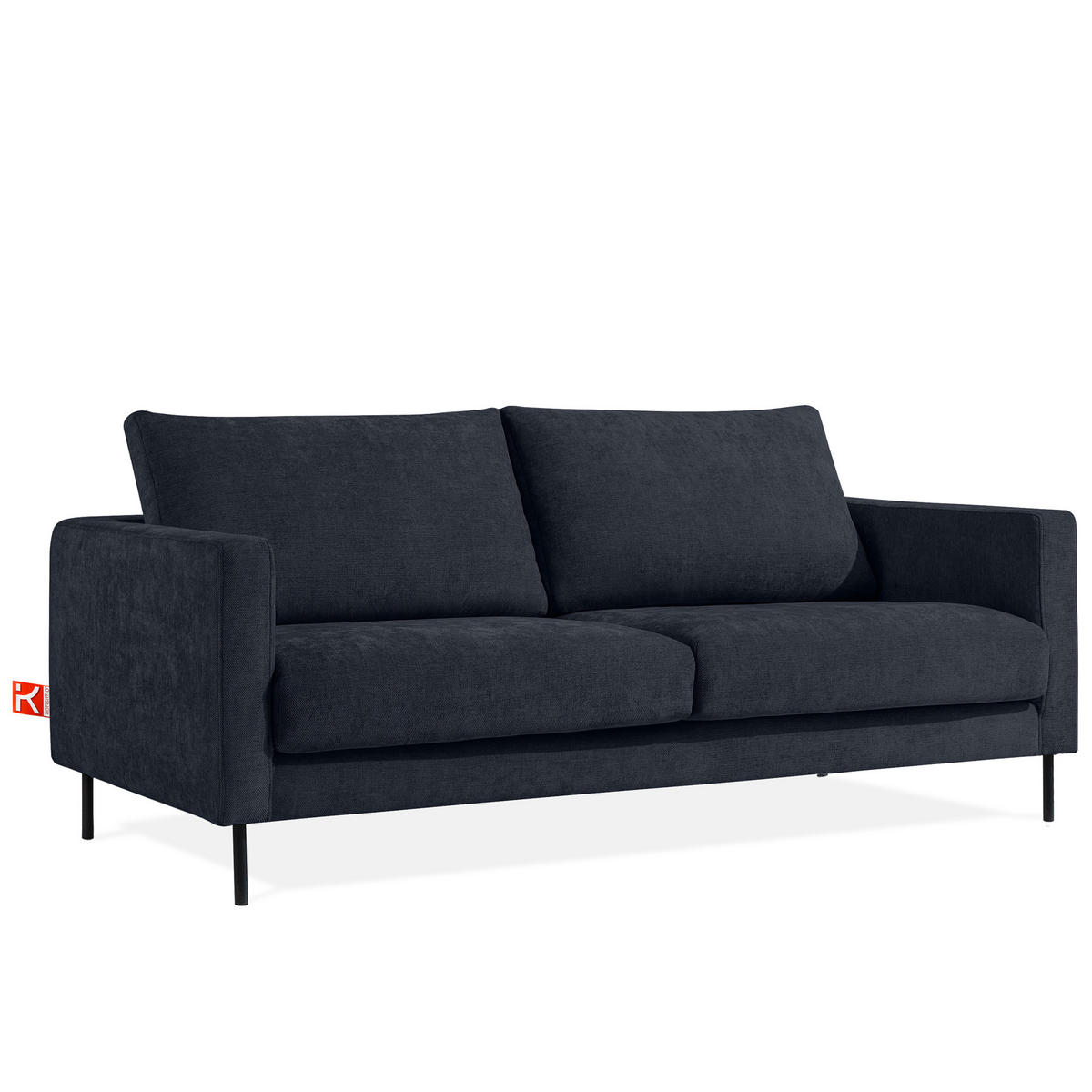 SOFA LUMO, 3-Sitzer, Dunkelblau - Schwarz/Dunkelblau, Holz/Holzwerkstoff (198/90/95cm) - KONSIMO®