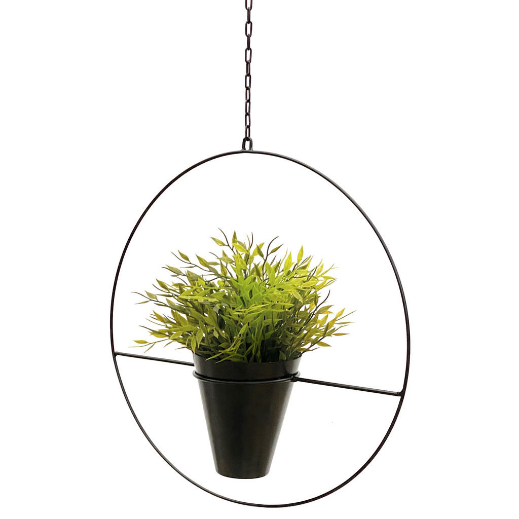 Thumbnail - DanDiBo Blumenampel, Schwarz, Metall, 12x14x12 cm, Wohnzimmer, Wohnzimmertische, Blumenständer