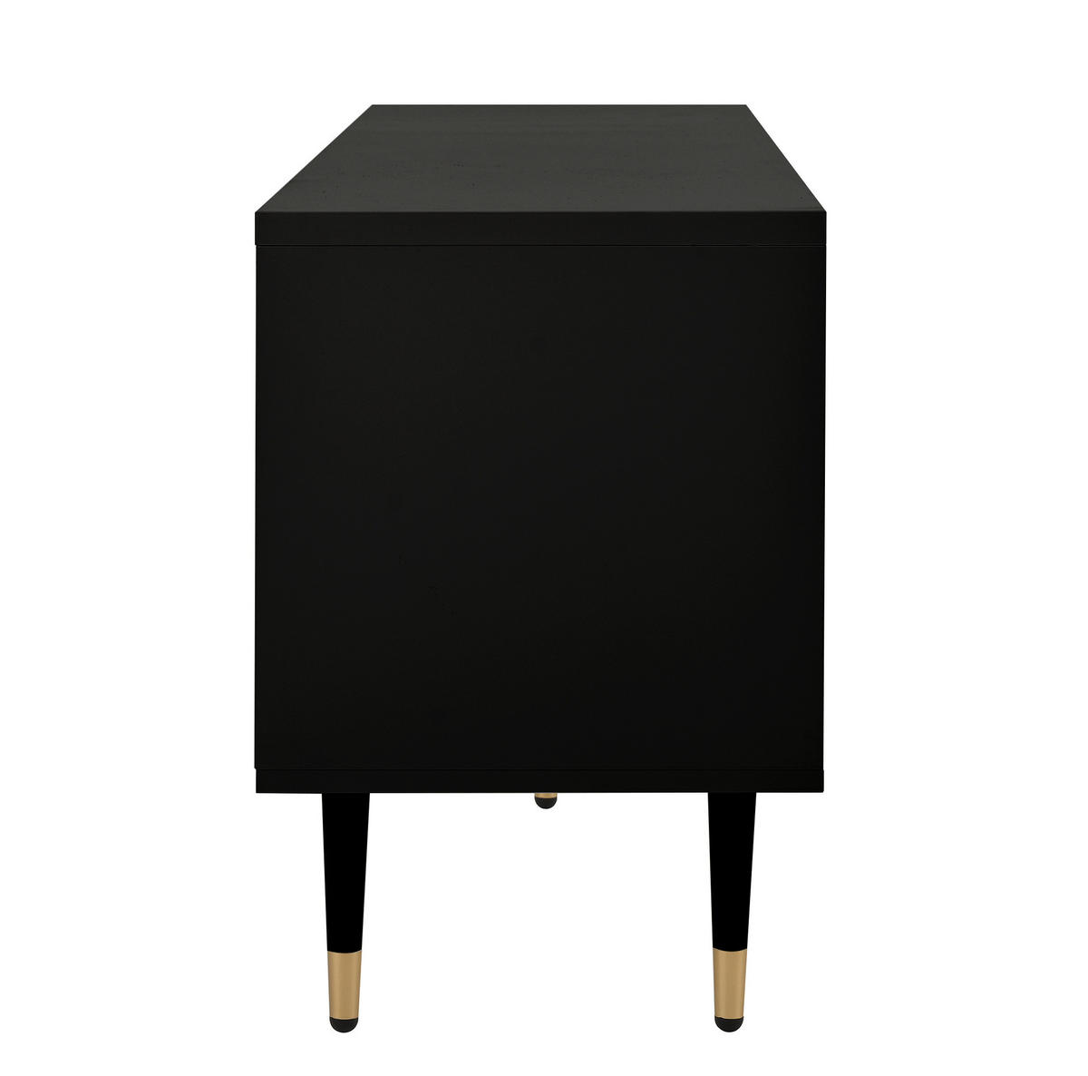 TV-SCHRANK aus MDF 170x36x54 cm Schwarz mit Kabelmanagement, 4 Türen und verstellbaren Füßen - Schwarz, Holzwerkstoff (170/54/36cm) - Modfu