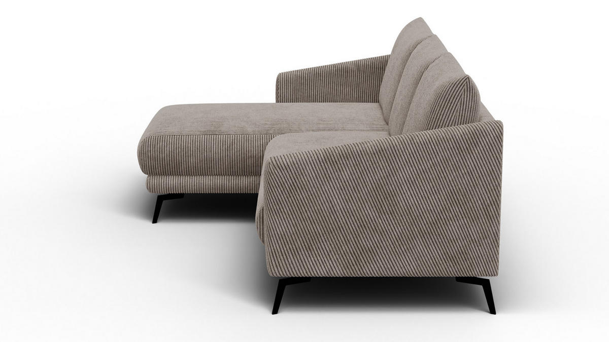 ECKSOFA VILT 3-Sitzer, taupe - Taupe/Schwarz, Holzwerkstoff/Textil (221/156cm) - Courtois Laville