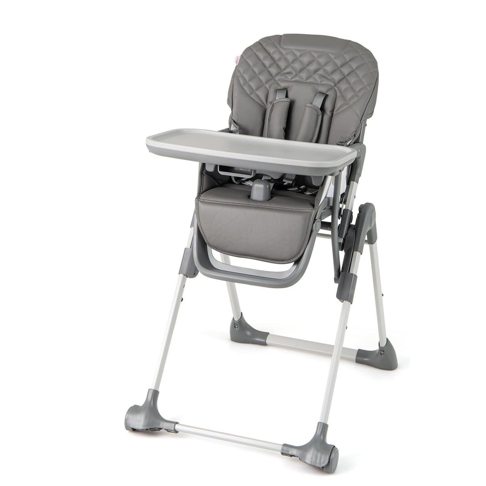 KINDERHOCHSTUHL mit Liegebereich grau - Grau, Kunststoff (80/98/58cm) - COSTWAY