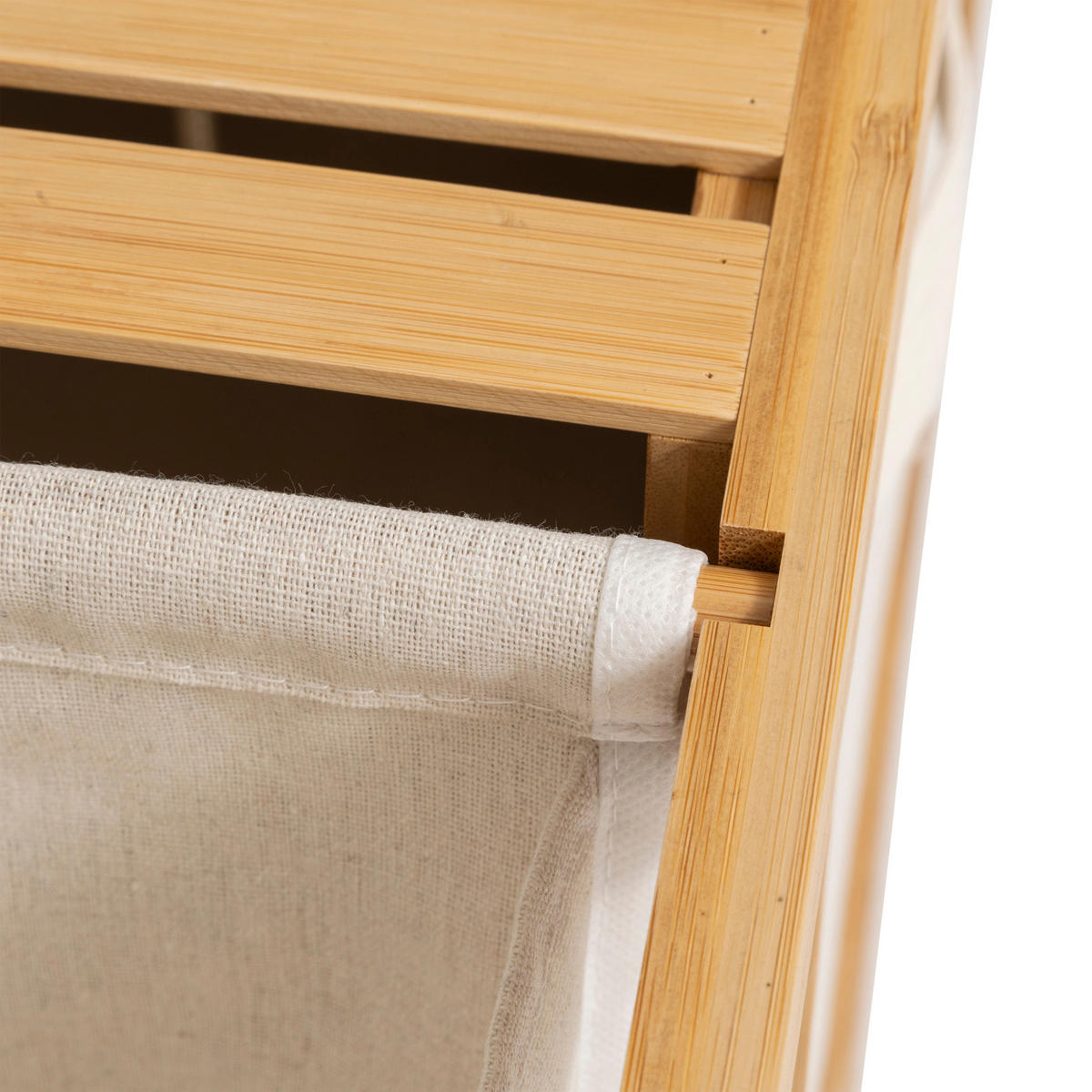 BAMBUSREGAL mit Wäschekorb und Behältern Tidy Box 66/33,3/78,5 cm - Beige, Naturmaterialien (33.3/78.5/66cm) - 5five Simply Smart