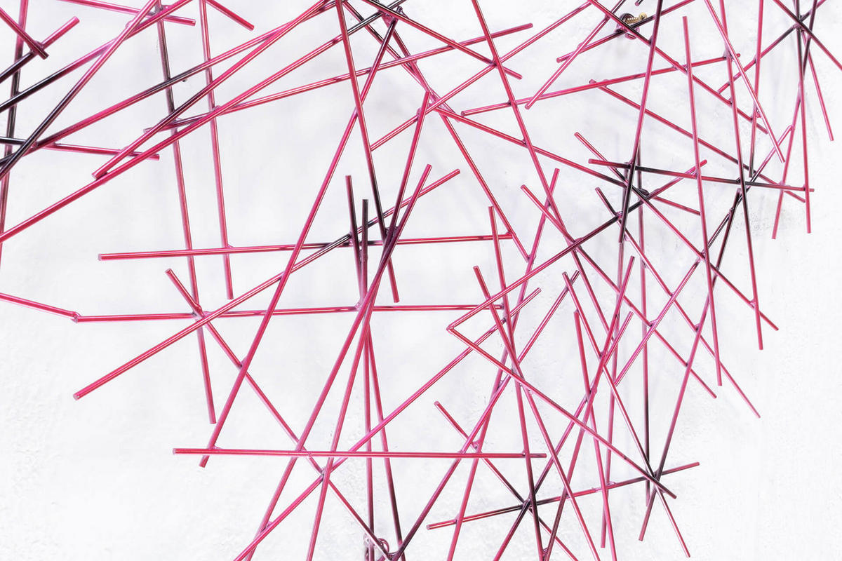 WANDDEKO Pink 111/64 cm - Pink, Metall (4.21/64/3cm) - KUNSTLOFT