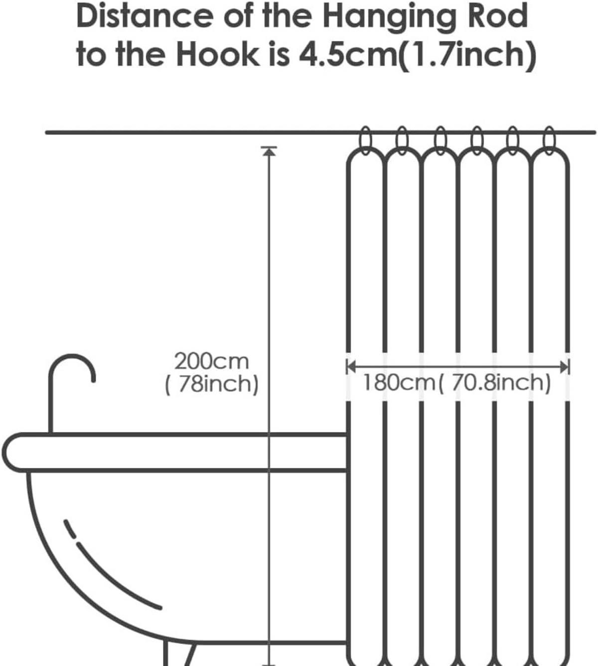 DUSCHVORHANG Weiß PEVA ohne Bohren wasserdicht maschinenwaschbar - Transparent, Textil (180/200cm) - MCBOSON
