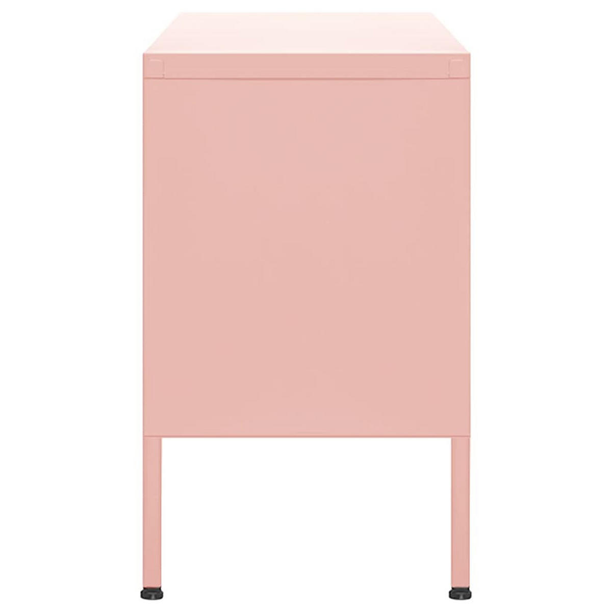LOWBOARD mit 2 Türen 105/35/50 cm aus Stahl in Rosa - Pink, Holz/Metall (105/50/35cm) - vidaXL