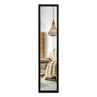 STANDSPIEGEL 156x36 cm – Schwarze Rahmen - Schwarz, Glas (156/36/0.4cm) - Wallfluent
