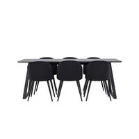 TISCHGRUPPE schwarz - Schwarz, Holzwerkstoff (200/75/90cm) - ebuy24