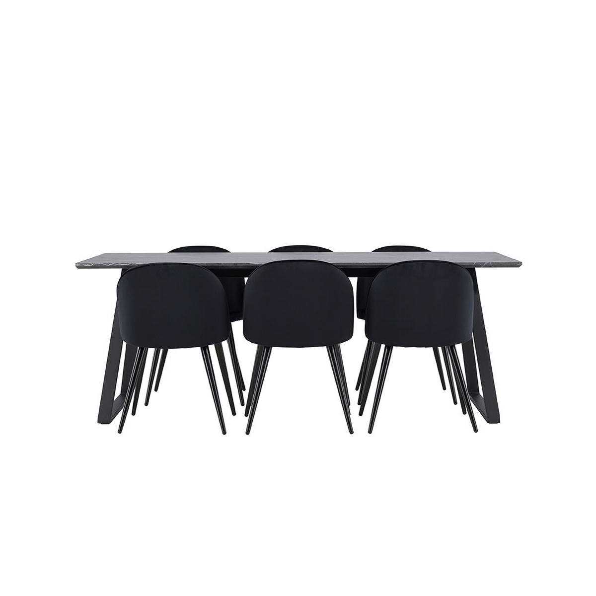 TISCHGRUPPE schwarz - Schwarz, Holzwerkstoff (200/75/90cm) - ebuy24