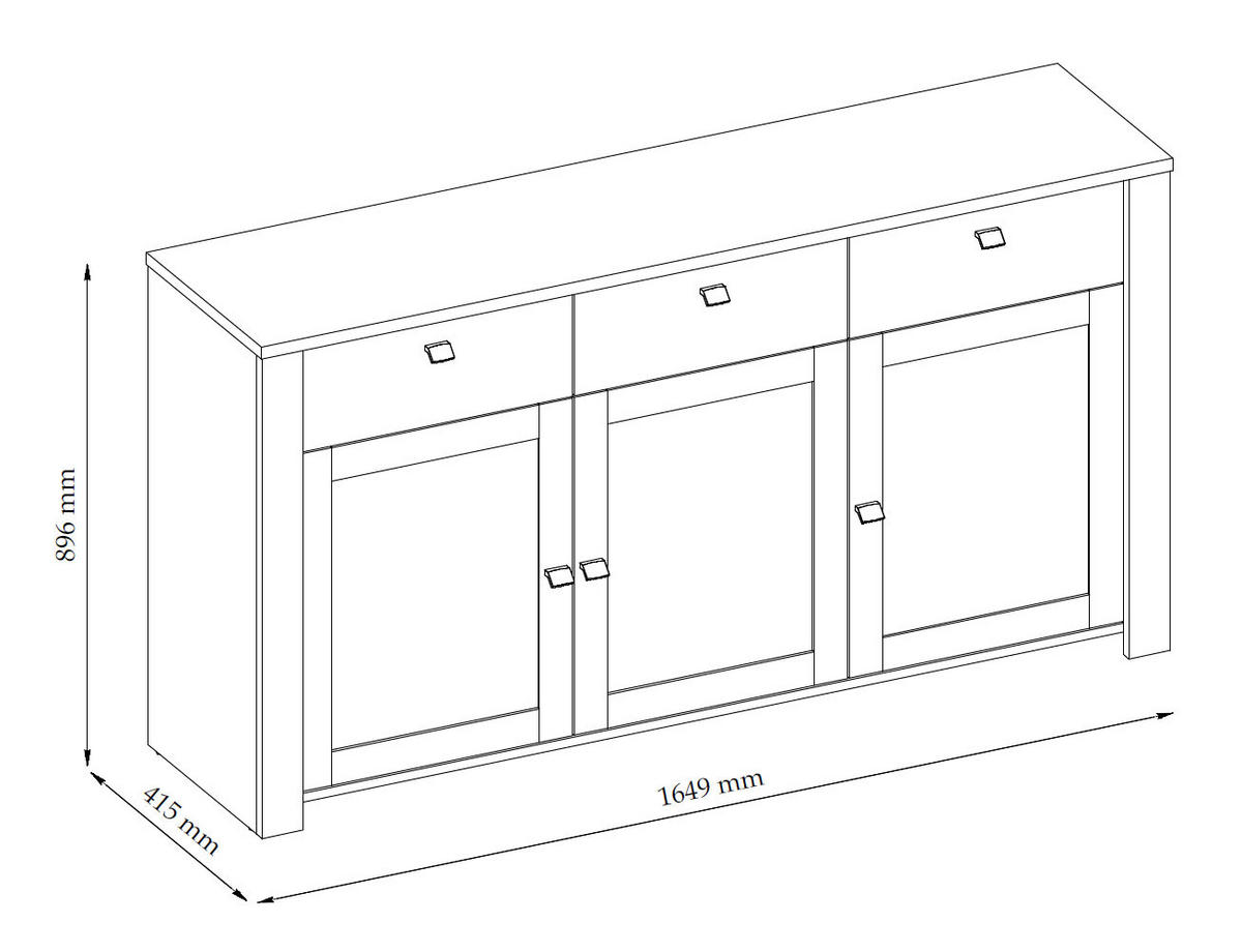 SIDEBOARD Latour grau / Eiche Delano 165 / 42 / 88cm - Braun/Grau, Holz/Holzwerkstoff (165/88/42cm) - Feldmann-Wohnen