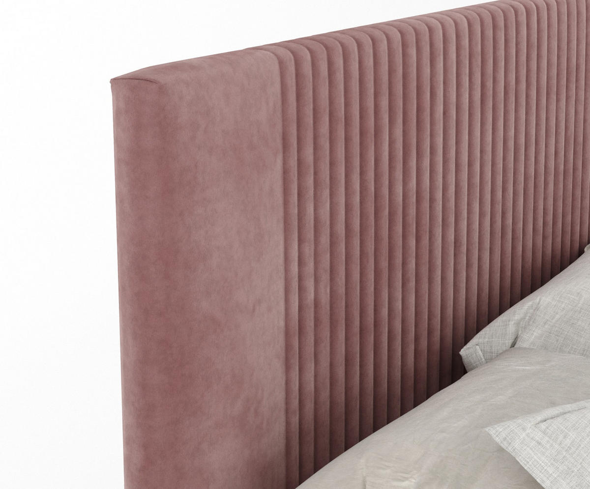 BOXSPRINGBETT Bergamo Rosa 160/200 cm - Schwarz/Rosa, Holz/Holzwerkstoff (160/200cm) - Maison de Reve
