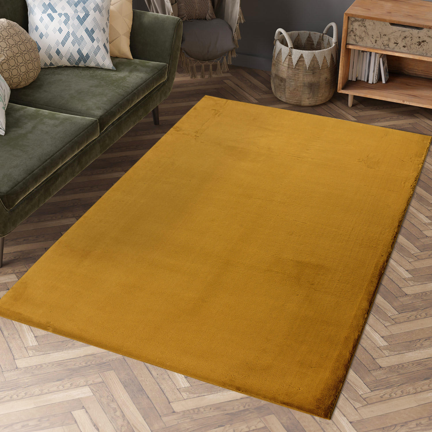 HOCHFLOR-TEPPICH Topia 400 Goldgelb 120x170 cm - Gelb, Textil (170/120cm) - carpet city