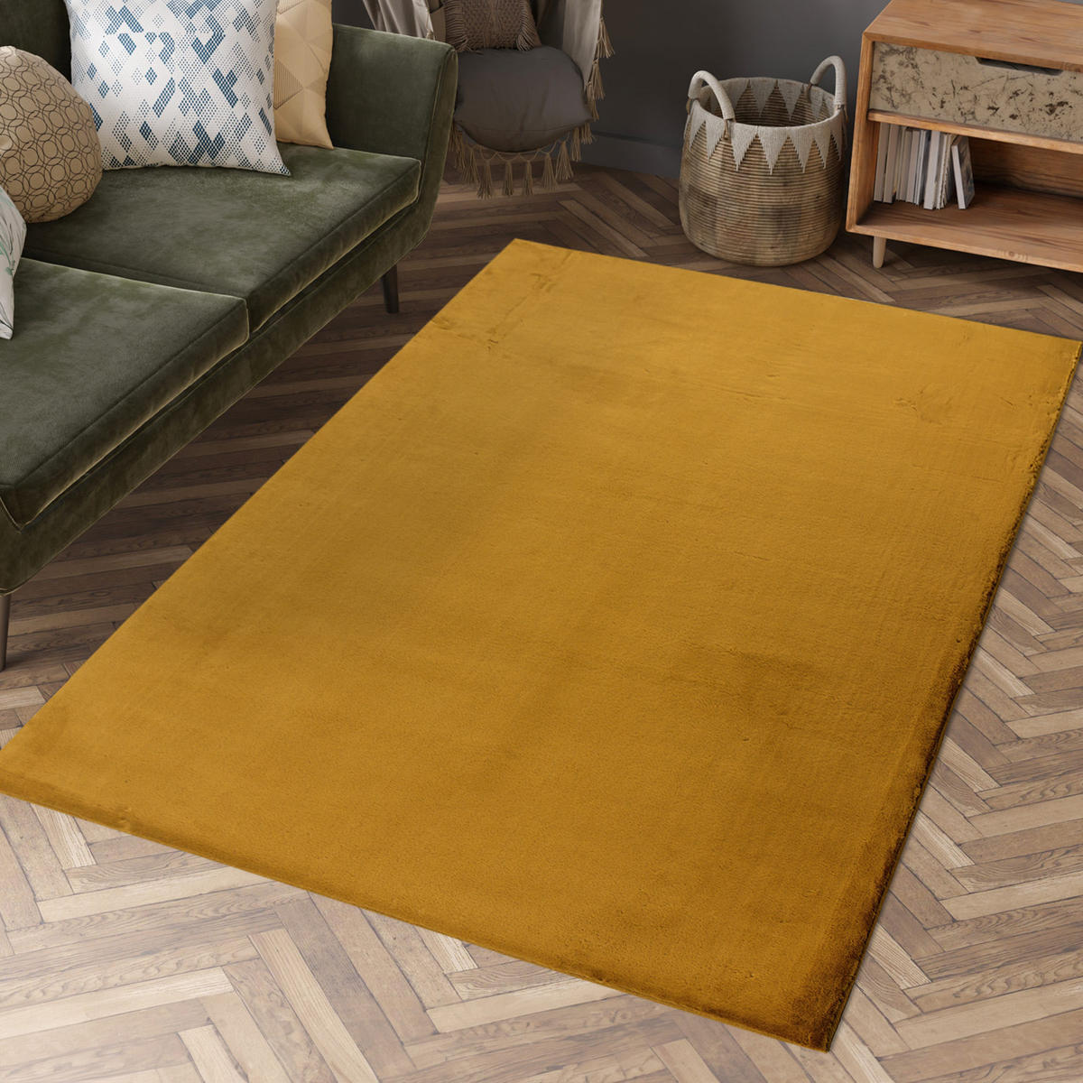 HOCHFLOR-TEPPICH Topia 400 Goldgelb 200x290 cm - Gelb, Textil (290/200cm) - carpet city