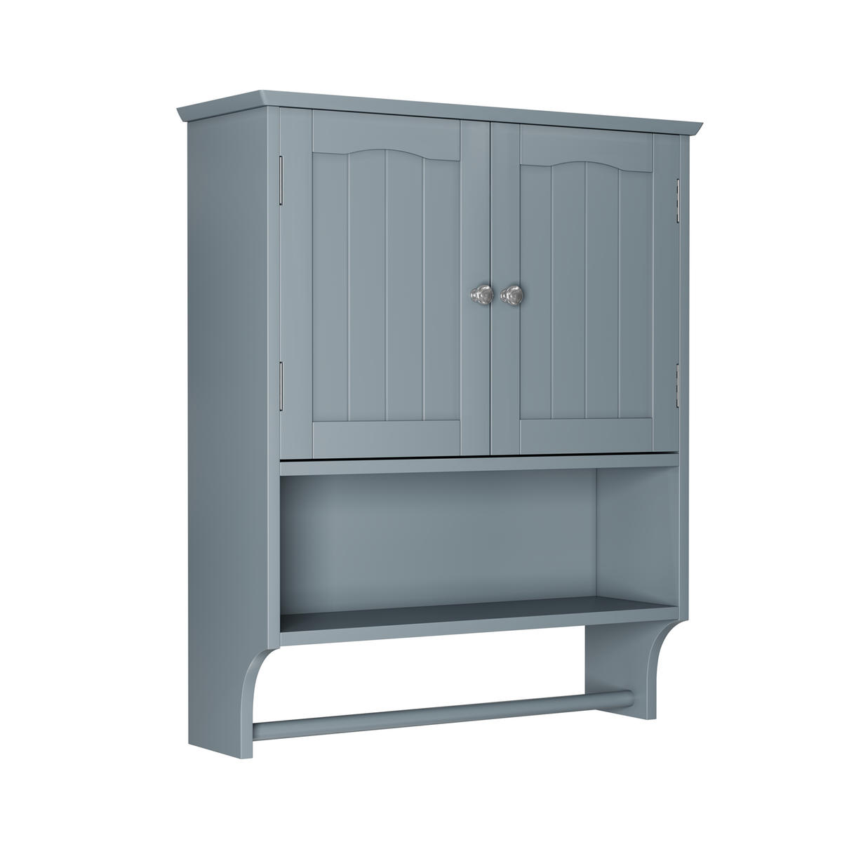 WANDSCHRANK Badezimmerschrank 56.8x19x70 cm Hellgrau aus Holzwerkstoff mit verstellbaren Regalen - Hellgrau, Holzwerkstoff (56.8/70/19cm) - Modfu