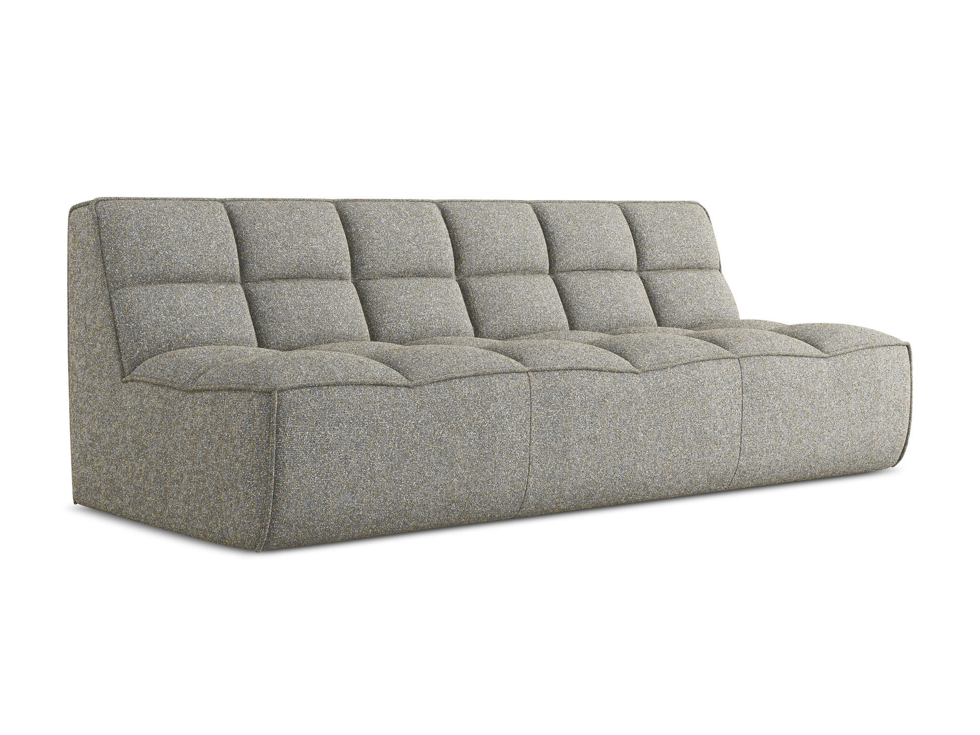 3-SITZER SOFA Strukturstoff Stoff Beige - Beige/Schwarz, Kunststoff/Textil (210/75/93cm) - Makamii